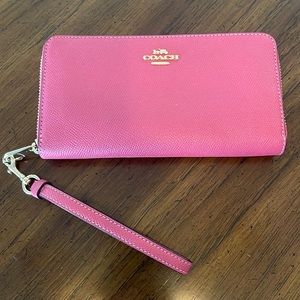 Coach Strawberry Haze Long Zip Around Wallet